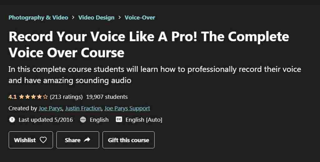 كورس Record Your Voice Like A Pro! The Complete Voice Over Course
