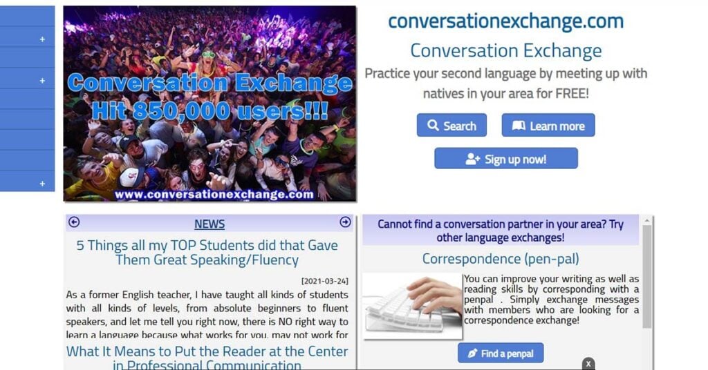 تطبيق Conversation Exchange من المواقع المضمونة لممارسة اللغة الإنجليزية أو غيرها مع الأجانب