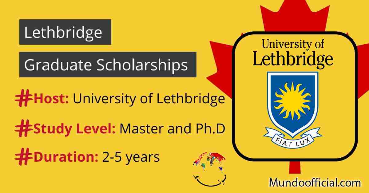 University of Lethbridge Graduate Scholarships for international students
