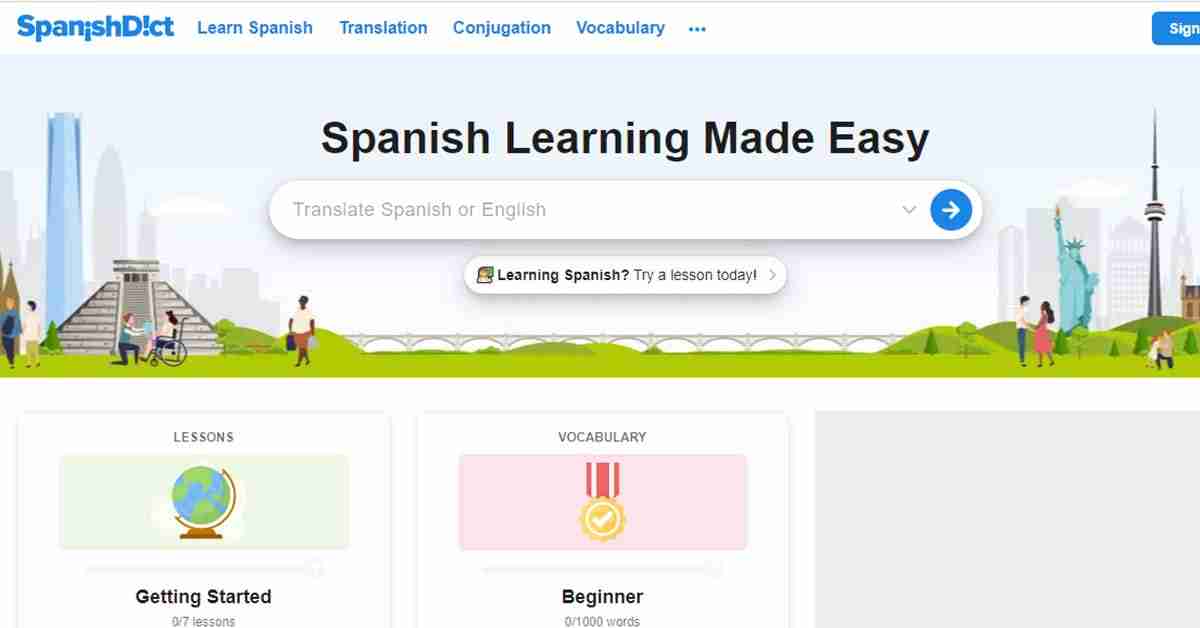 موقع SpanishDict لتعلم اللغة الإسبانية