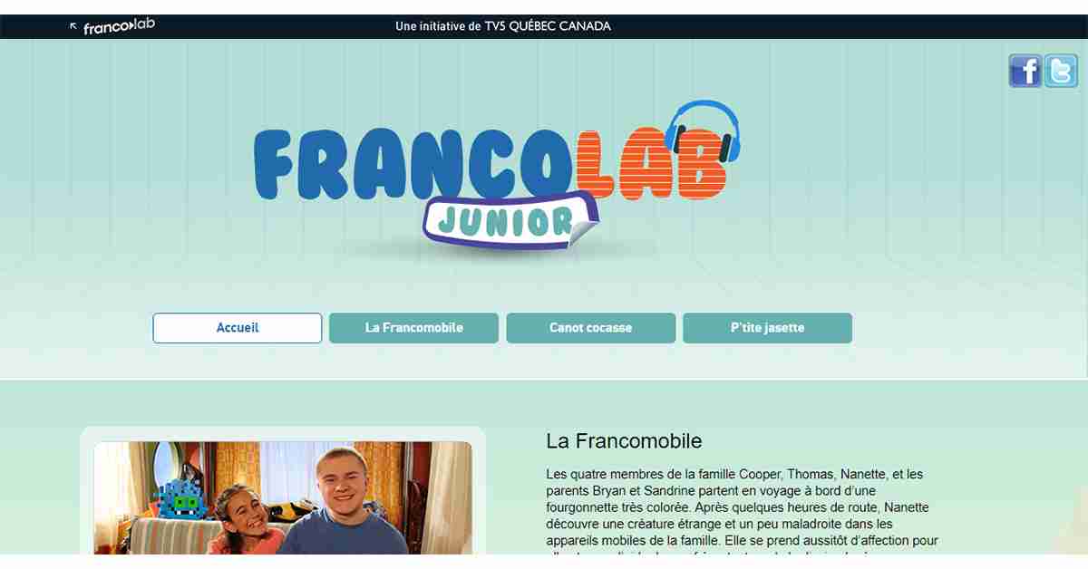 موقع Francolab junior لتعلم اللغة الفرنسية