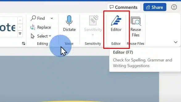 يمكنك إضافة أداة Microsoft Editor داخل مايكروسوفت وورد Microsoft Word