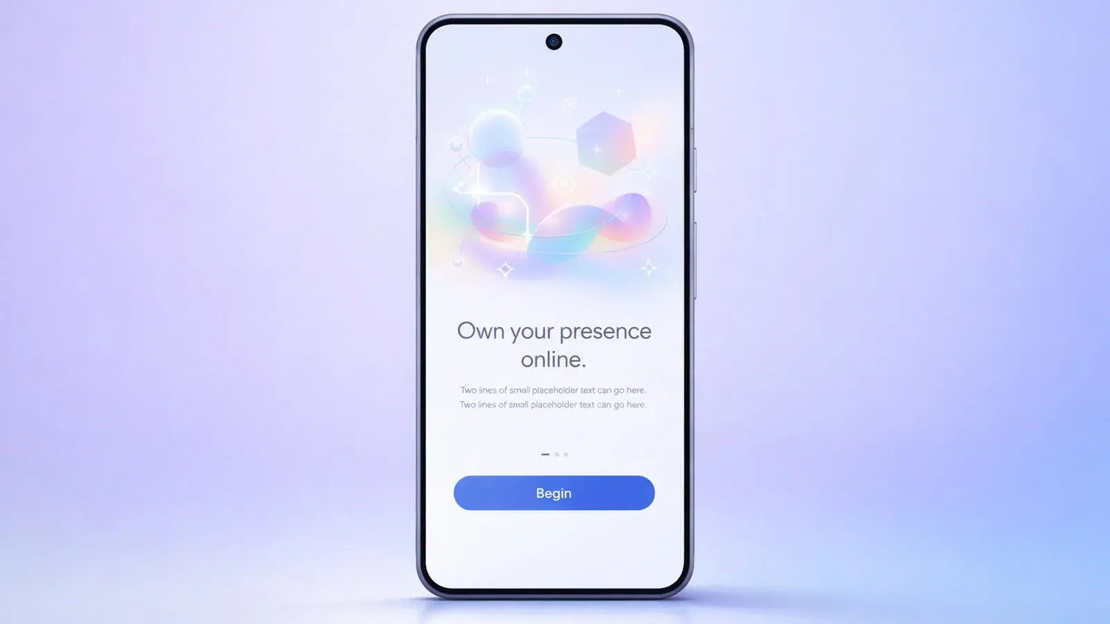 هاتف ذكي يعرض واجهة تطبيق رقمية مع رسالة تتعلق بالتحكم في الحضور والهوية على الإنترنت، في سياق الخصوصية والأمان الرقمي.